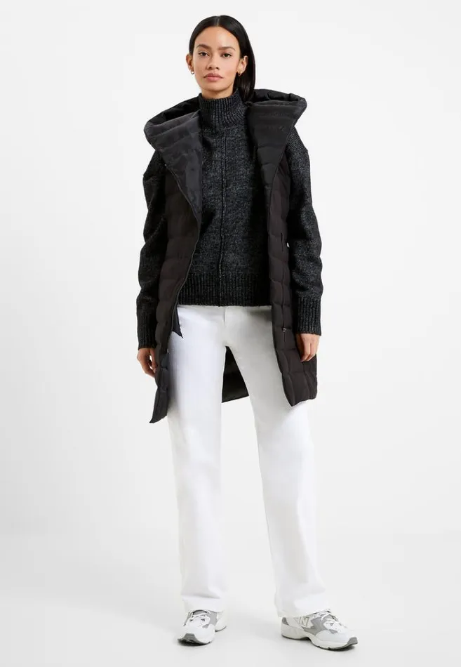 French Connection Coats and Jackets Iolini Puffer Midi Gilet Blackblack 8211 Woman