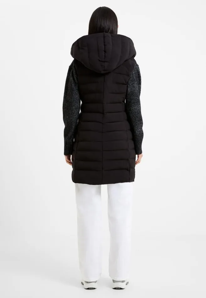 French Connection Coats and Jackets Iolini Puffer Midi Gilet Blackblack 8211 Woman