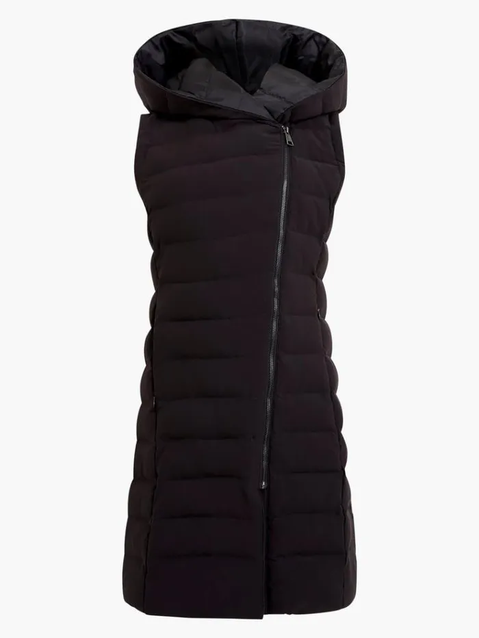 French Connection Coats and Jackets Iolini Puffer Midi Gilet Blackblack 8211 Woman