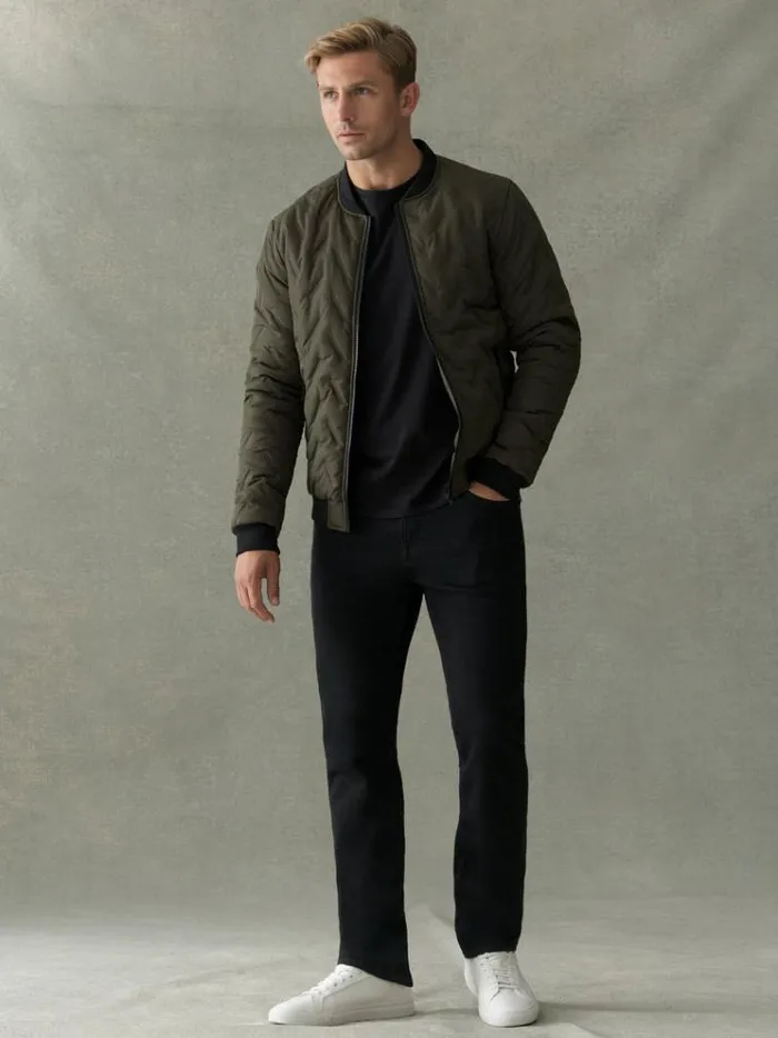 French Connection Coats and Jackets Puffer Bomber Jacket Olive 8211 Man