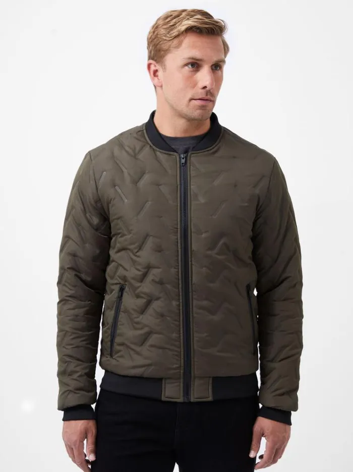 French Connection Coats and Jackets Puffer Bomber Jacket Olive 8211 Man