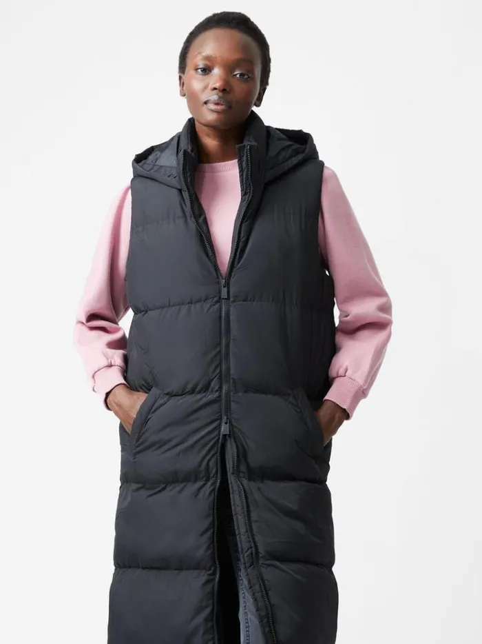 French Connection Coats and Jackets Row Long Gilet Black 8211 Woman