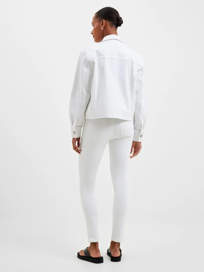 French Connection Coats and Jackets White Denim Stretch Trucker Jacket White 8211 Woman