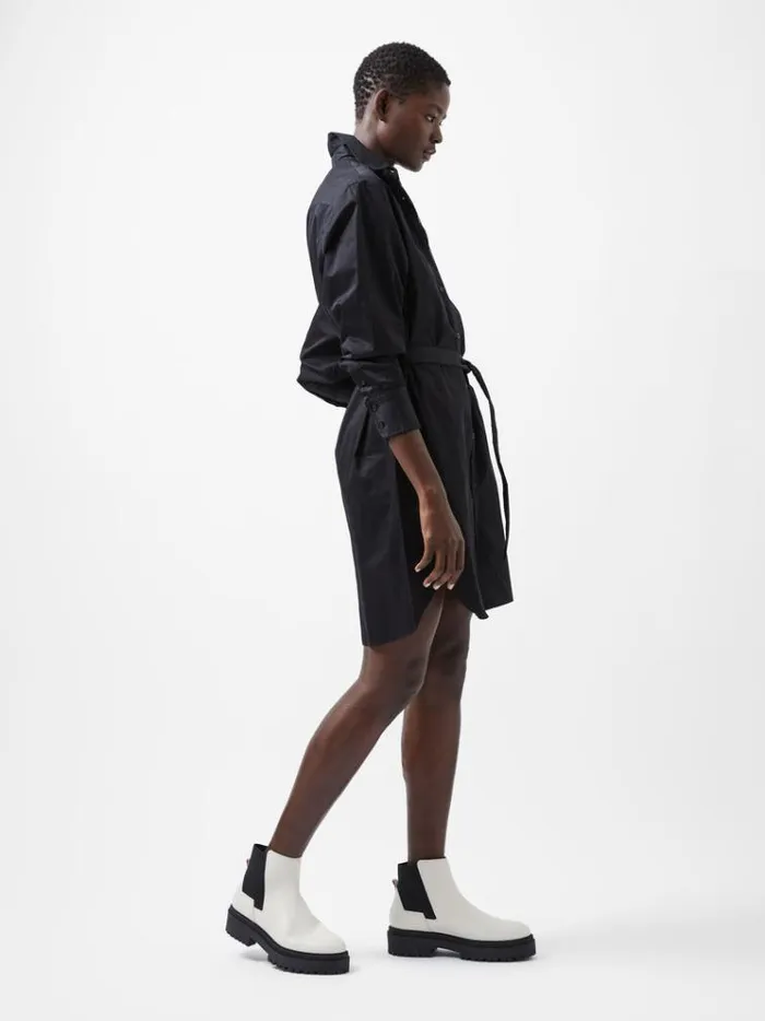 French Connection Dresses Alexis Long Sleeve Shirt Dress Blackout 8211 Woman