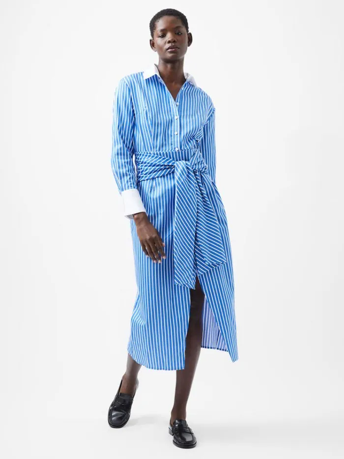 French Connection Dresses Alexis Shirt Dress Whiteblue 8211 Woman
