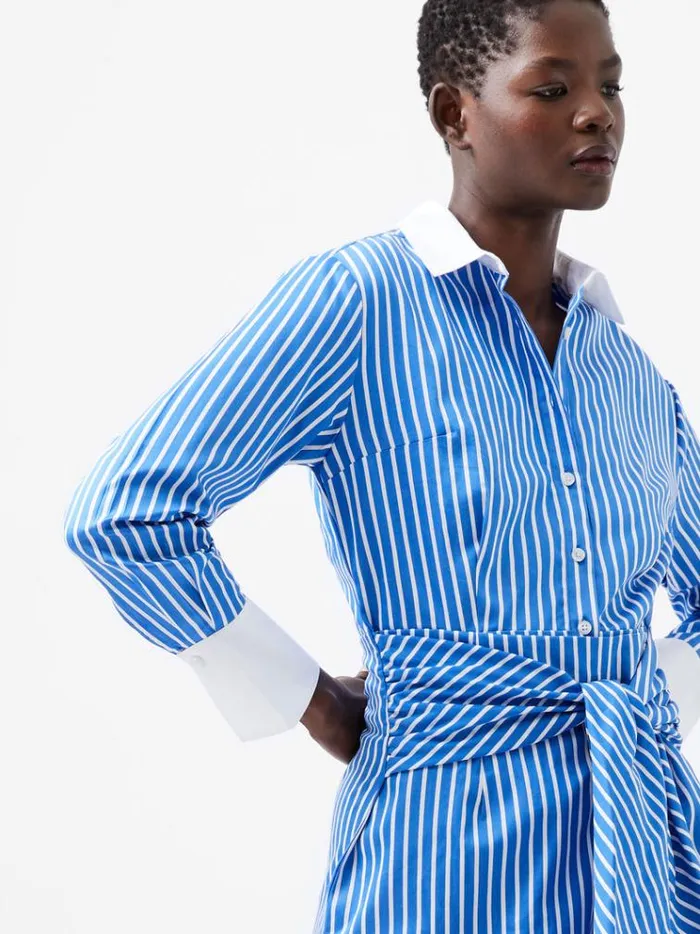 French Connection Dresses Alexis Shirt Dress Whiteblue 8211 Woman