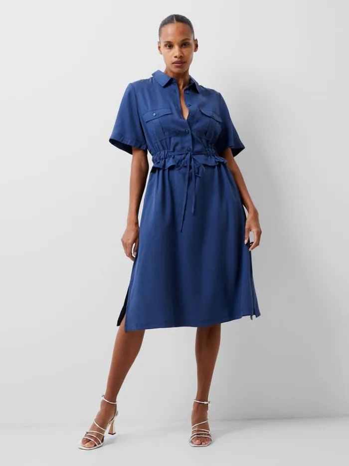 French Connection Dresses Arielle Shirt Dress Midnight Blue 8211 Woman