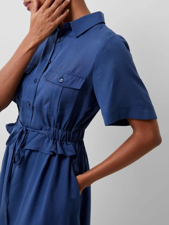 French Connection Dresses Arielle Shirt Dress Midnight Blue 8211 Woman
