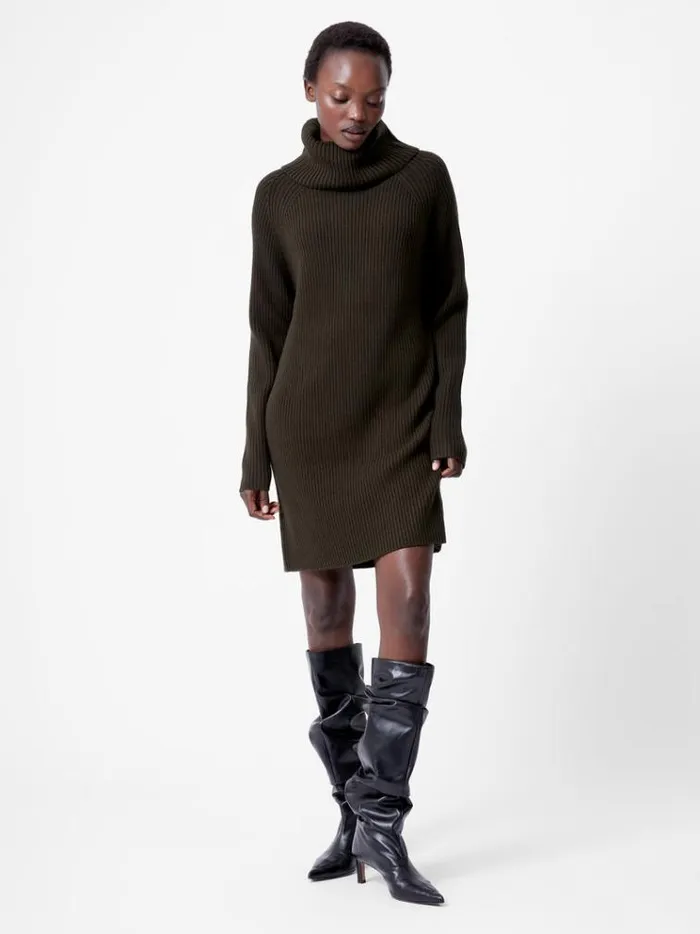 French Connection Dresses Babysoft Ribbed Dress Brunswick Green 8211 Woman