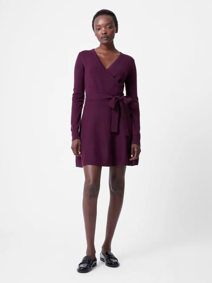 French Connection Dresses Babysoft Wrap Mini Dress Blackberry 8211 Woman
