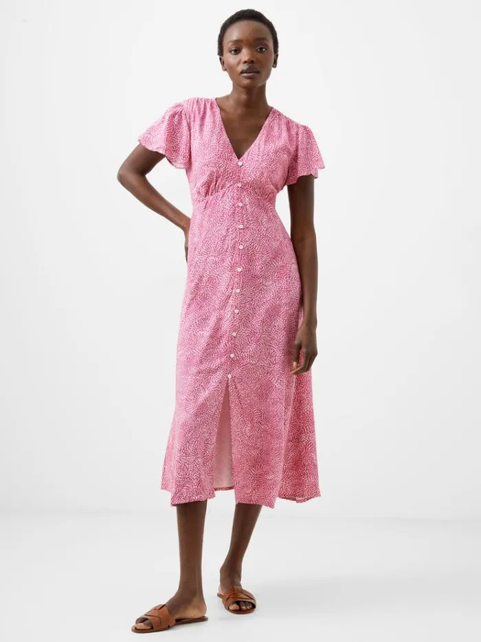 French Connection Dresses Bernice ButtonThrough Midi Dress Sea Pink 8211 Woman French Connection Dresses Bernice ButtonThrough Midi Dress Sea Pink 8211 Woman