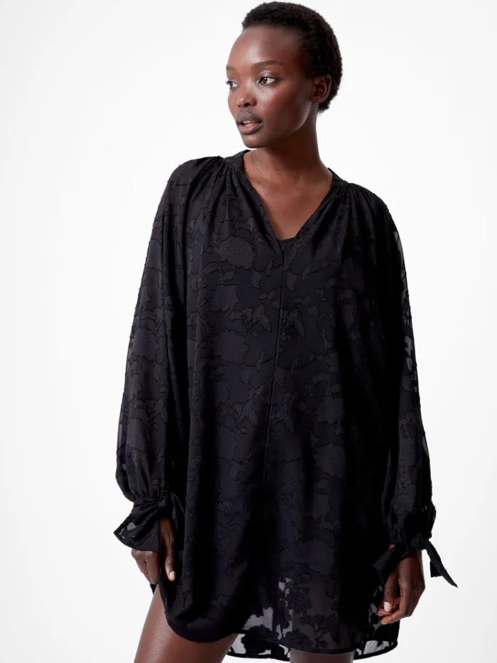 French Connection Dresses Devore Boho Mini Dress Black 8211 Woman