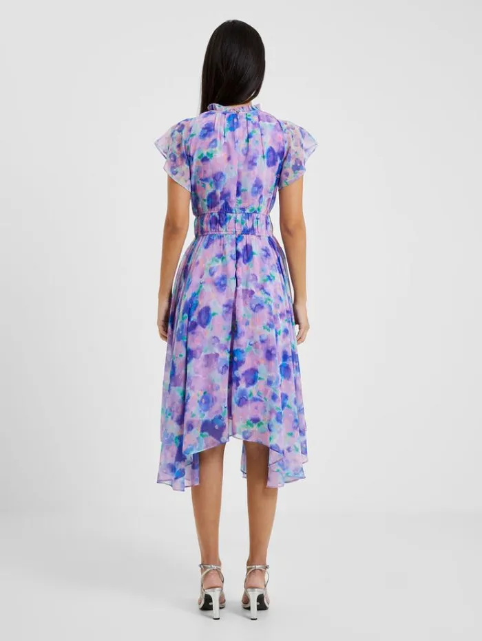 French Connection Dresses Gretha Crinkle Recycled Dress Sheer Lilac 8211 Woman