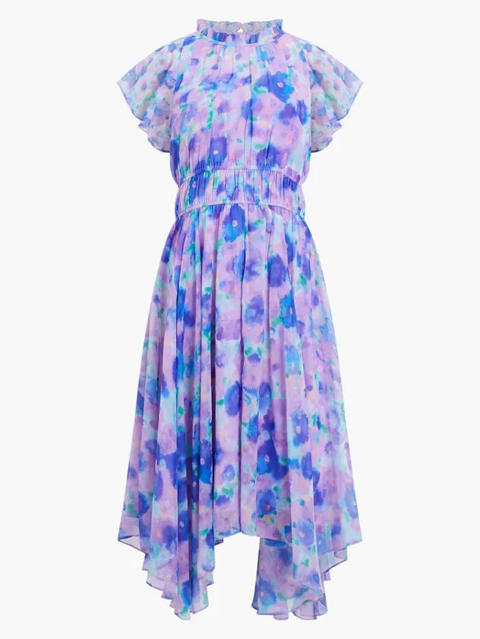 French Connection Dresses Gretha Crinkle Recycled Dress Sheer Lilac 8211 Woman