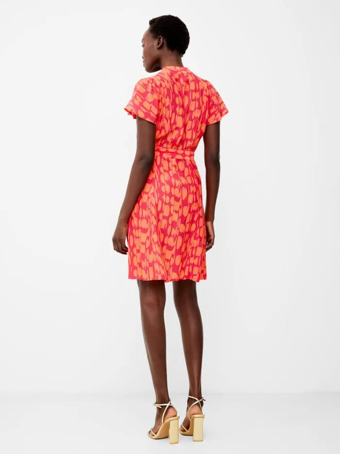 French Connection Dresses Islanna Crepe Short Sleeve Dress Coralazalea 8211 Woman