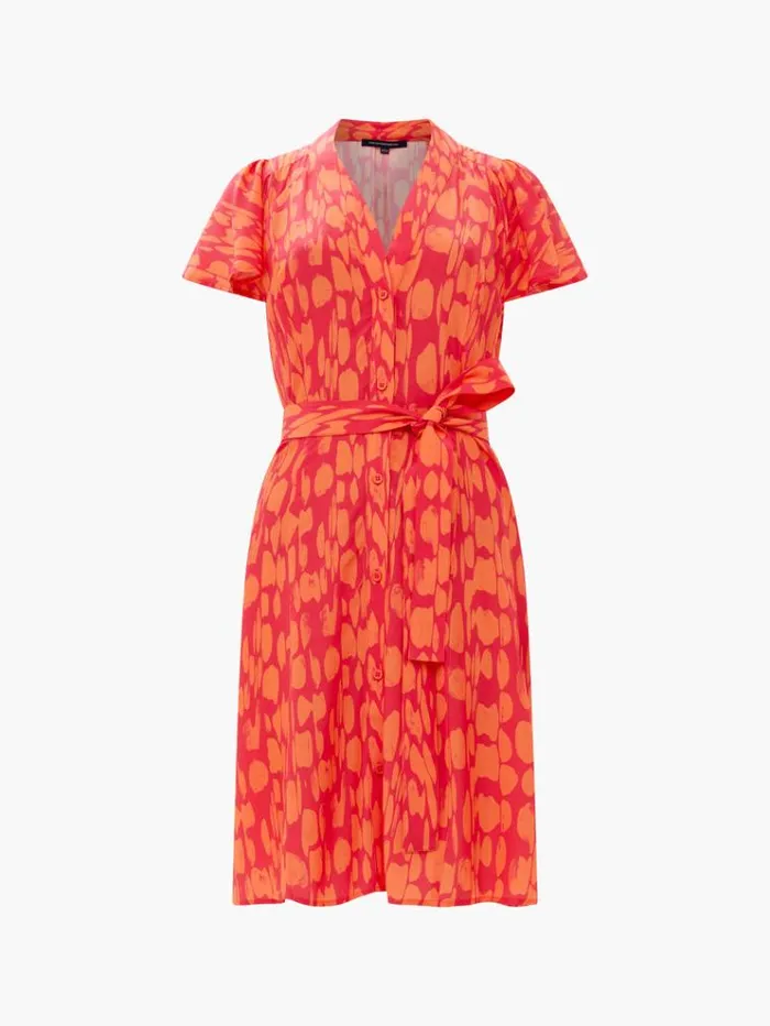 French Connection Dresses Islanna Crepe Short Sleeve Dress Coralazalea 8211 Woman