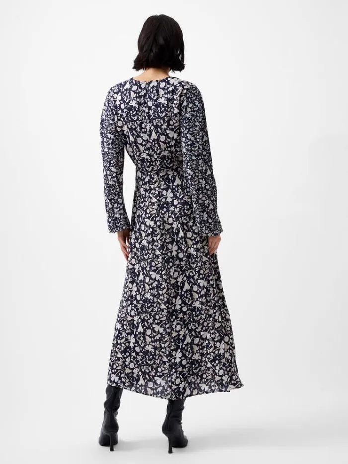 French Connection Dresses Jeannie Chiara Drape Midi Dress Utility Bu Multi 8211 Woman