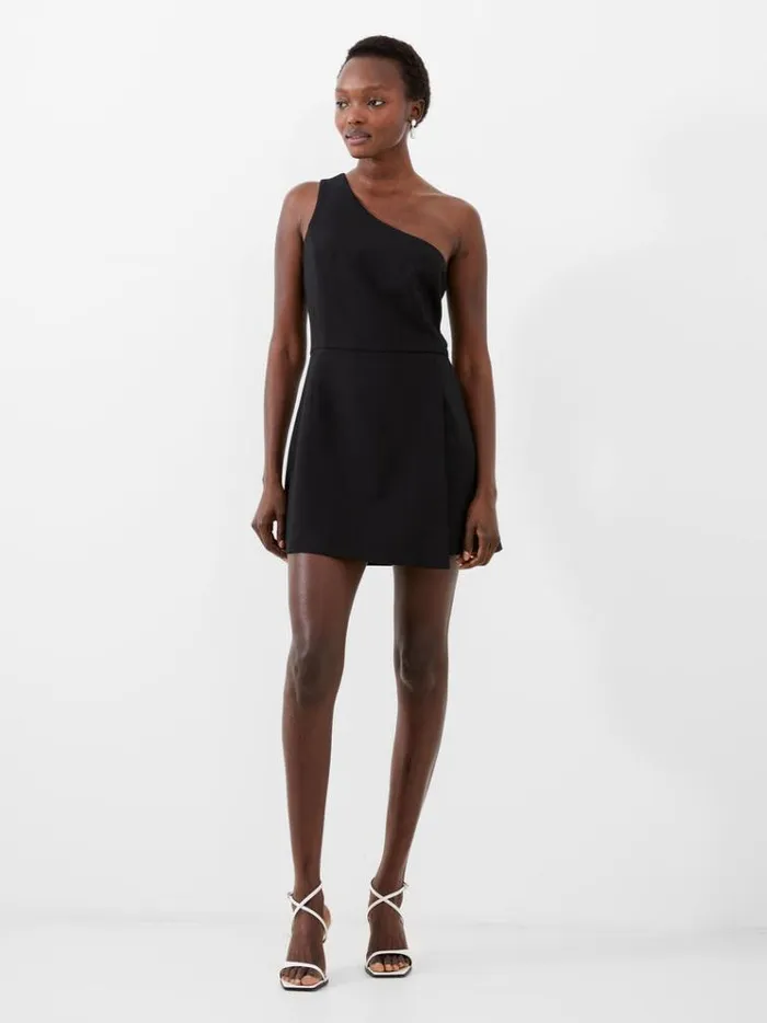French Connection Dresses One Shoulder Tiered Mini Dress Black 8211 Woman