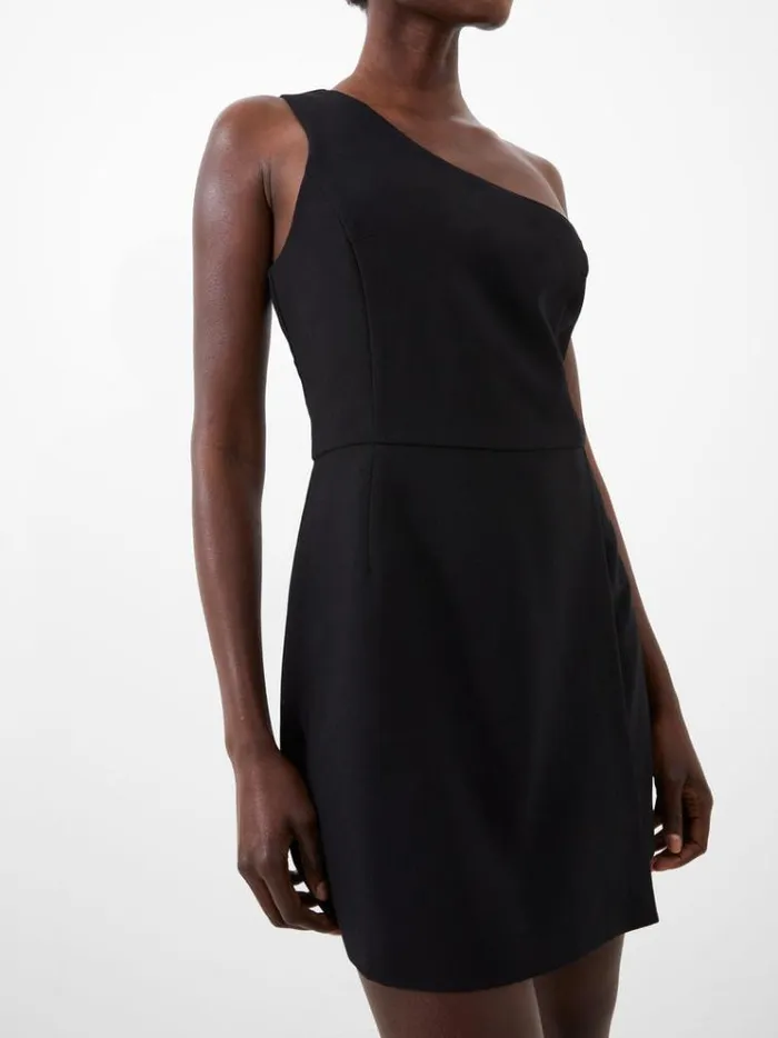 French Connection Dresses One Shoulder Tiered Mini Dress Black 8211 Woman