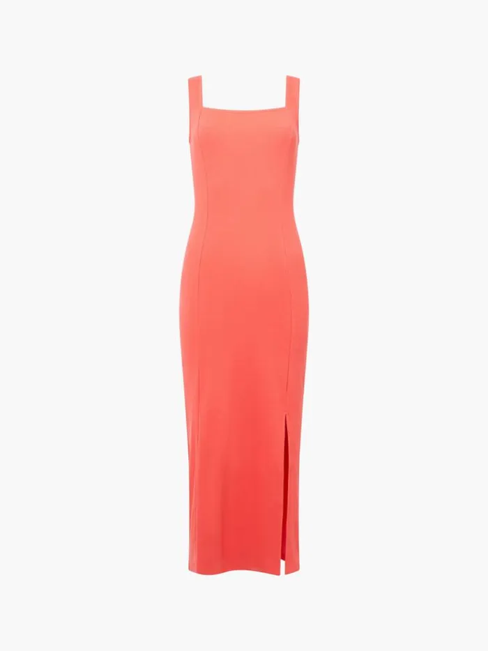 French Connection Dresses Rassia Rib Square Neck Midi Dress Cayenne 8211 Woman