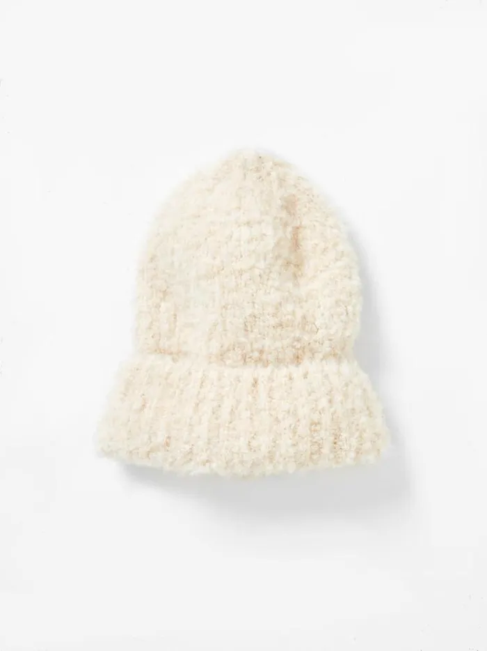 French Connection Hats Melissa Recycled Boucle Double Brim Beanie Ecru 8211 Woman