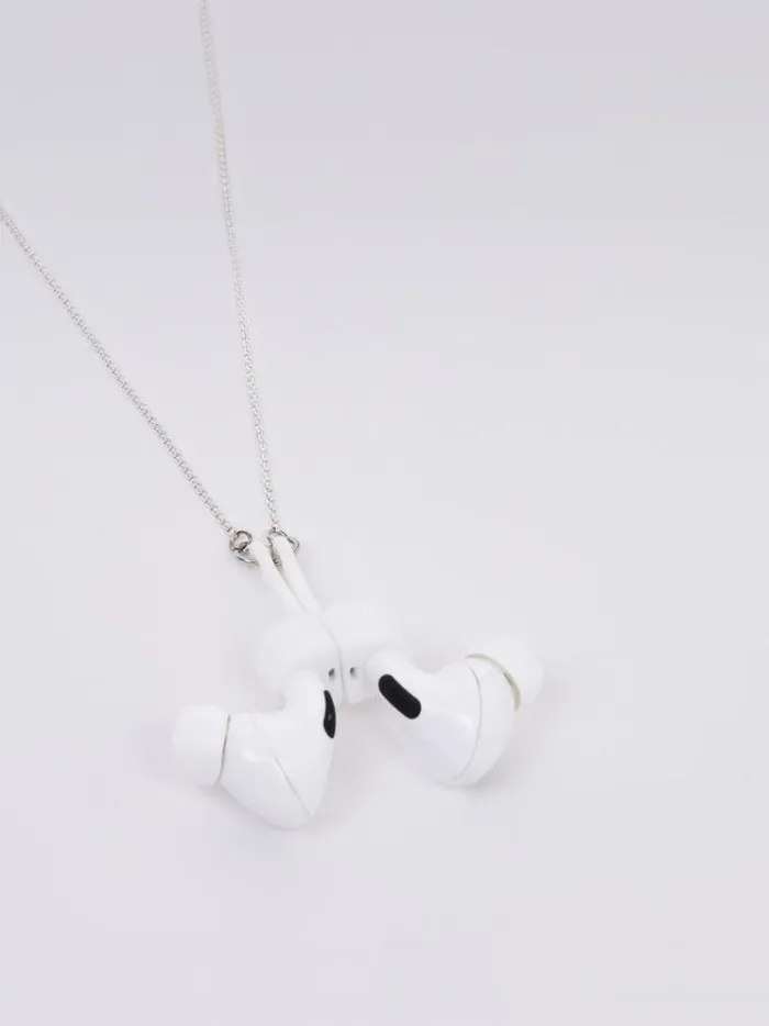 French Connection Jewellery Headphone Holder Chain Silverwhite 8211 Woman