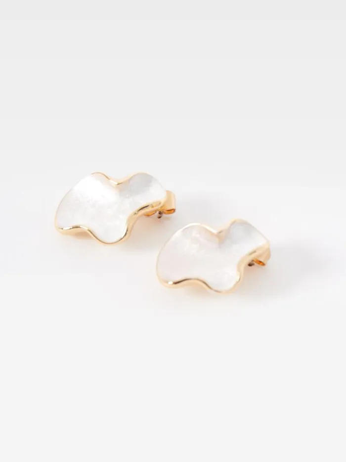 French Connection Jewellery Irregular Oval Earrings Whitegold 8211 Woman
