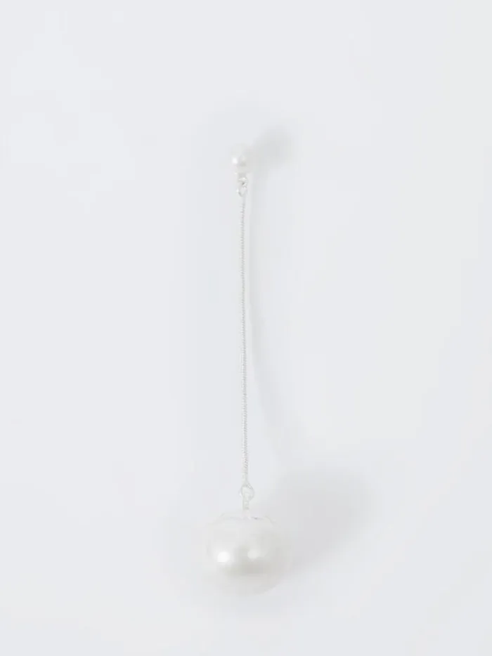 French Connection Jewellery Pearl Dangle Drop Earrings Silver 8211 Woman