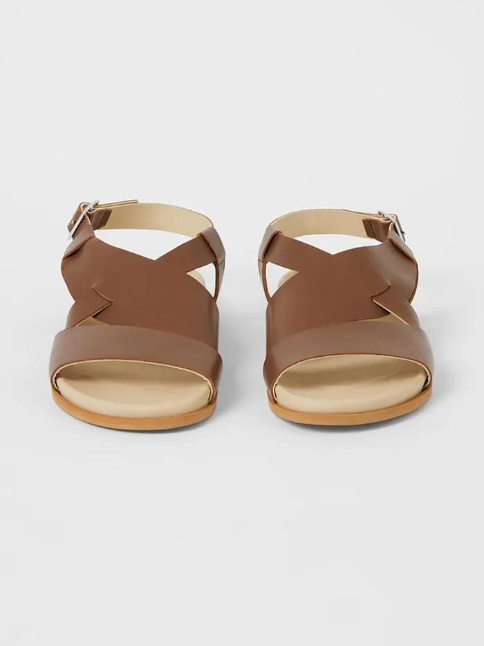 French Connection Shoes SW X Branca Asymmetric Footbed Sandals Brown 8211 Woman