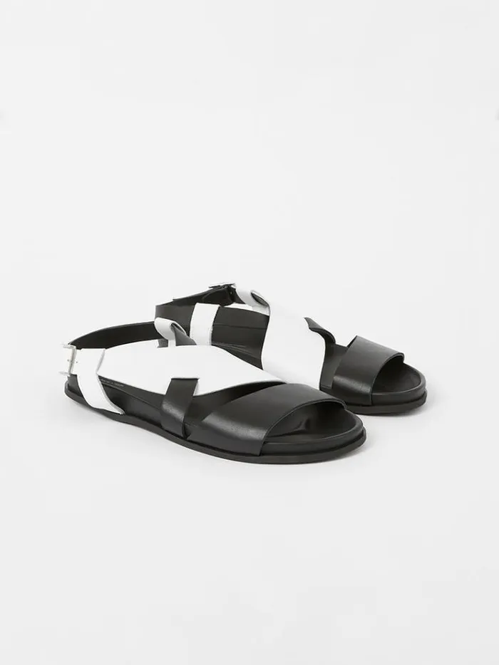 French Connection Shoes SW X Branca Asymmetric Footbed Sandals Monochrome 8211 Woman