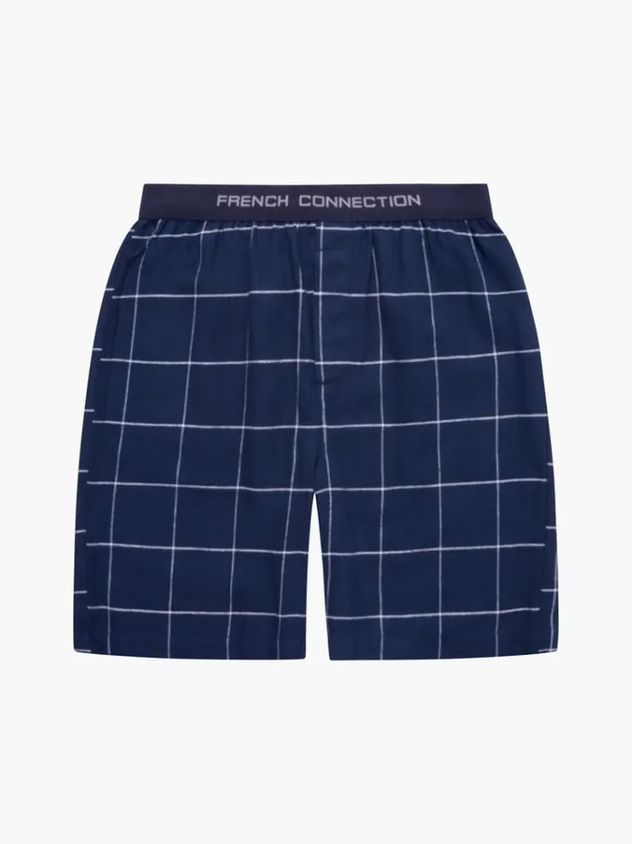 French Connection Shorts French Connection Pj Flannel Shorts Marinewhite 8211 Man