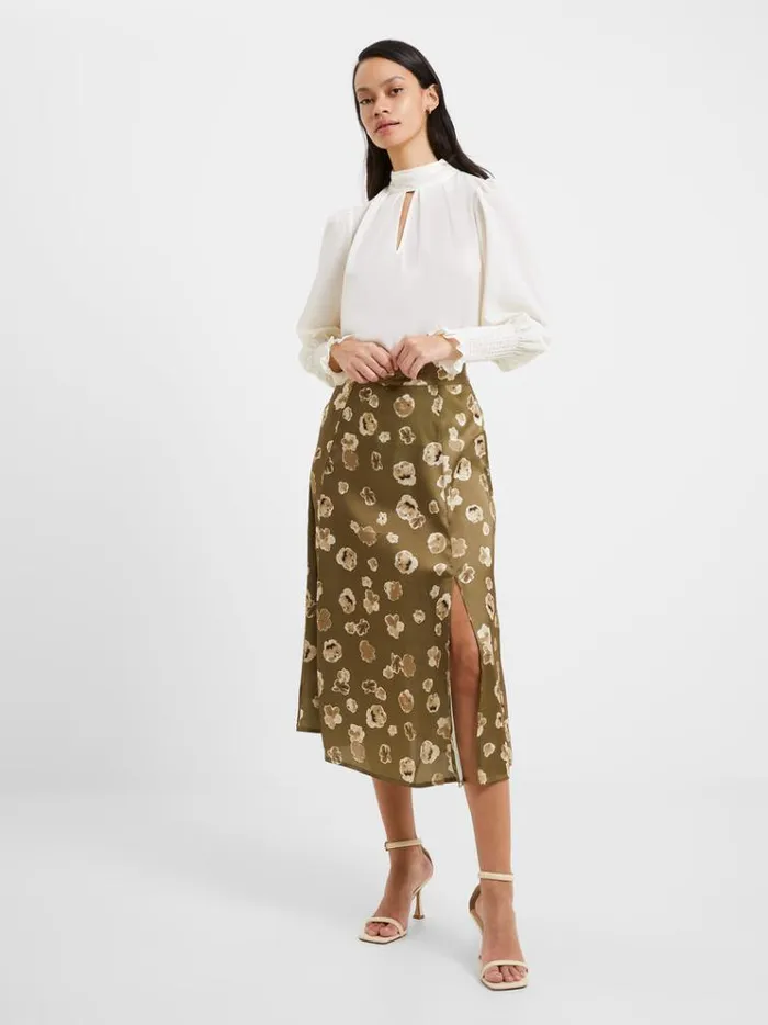 French Connection Skirts and Shorts Bronwen Aleeya Satin Midi Skirt Nutria 8211 Woman French Connection Skirts and Shorts Bronwen Aleeya Satin Midi Skirt Nutria 8211 Woman