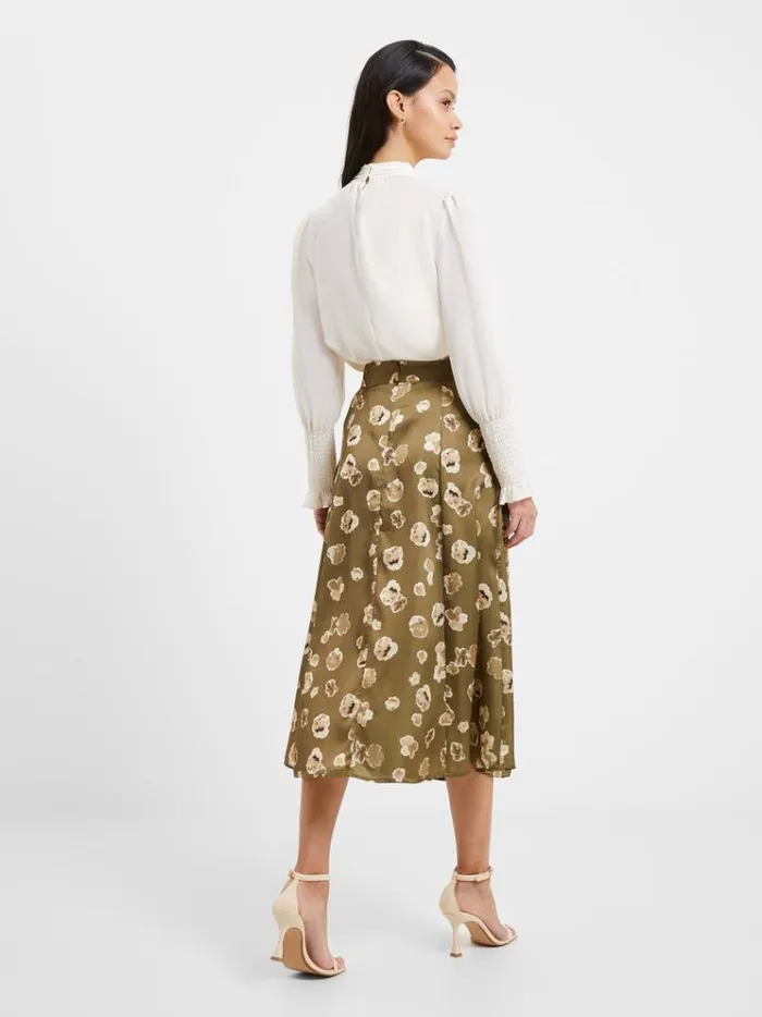 French Connection Skirts and Shorts Bronwen Aleeya Satin Midi Skirt Nutria 8211 Woman