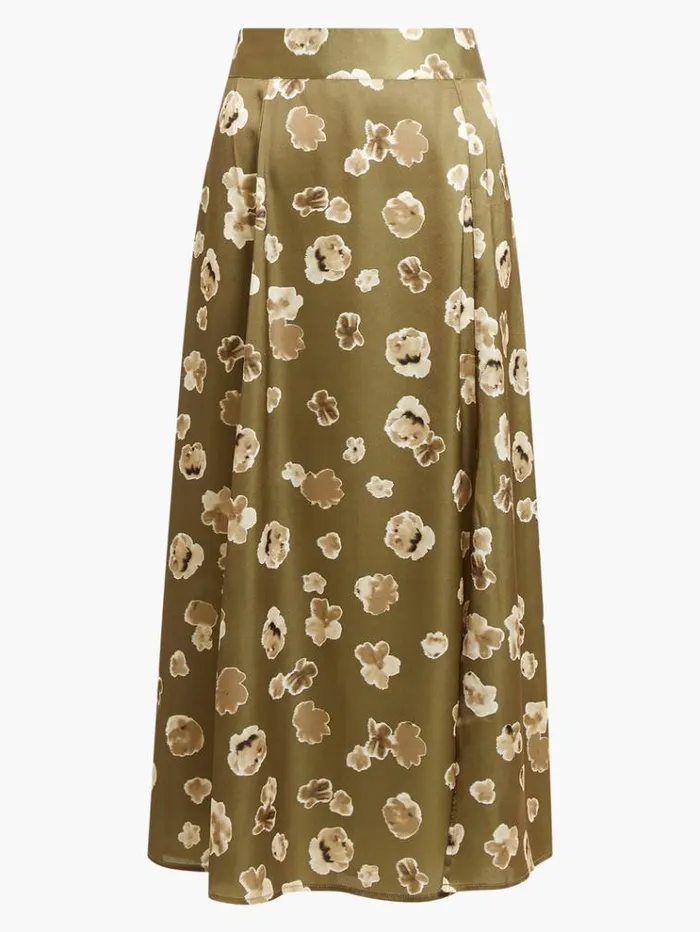 French Connection Skirts and Shorts Bronwen Aleeya Satin Midi Skirt Nutria 8211 Woman