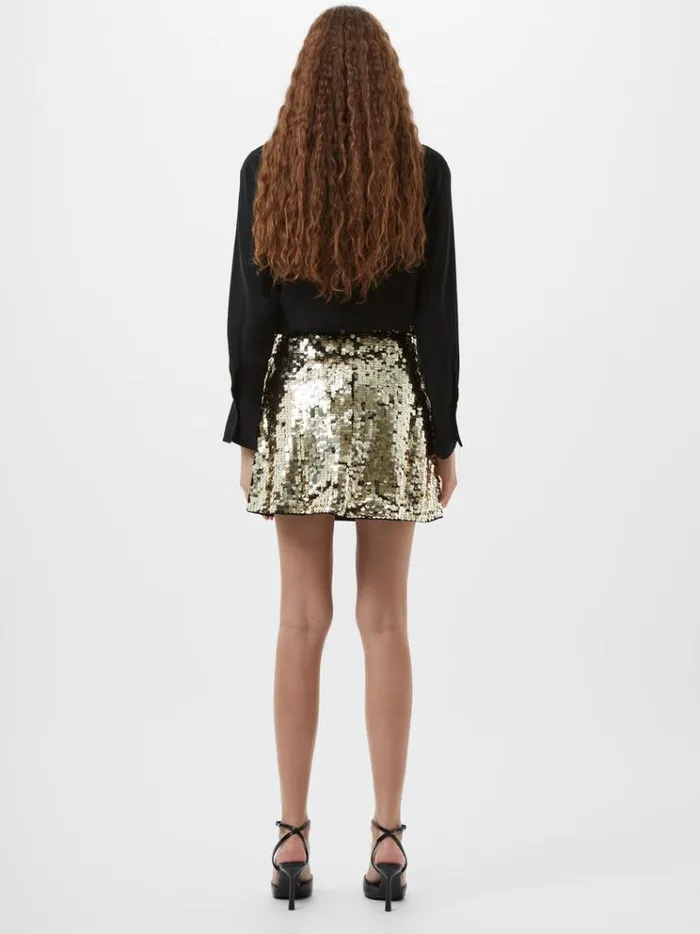 French Connection Skirts and Shorts Elodie Sequin Mini Skirt Metallic Gold 8211 Woman