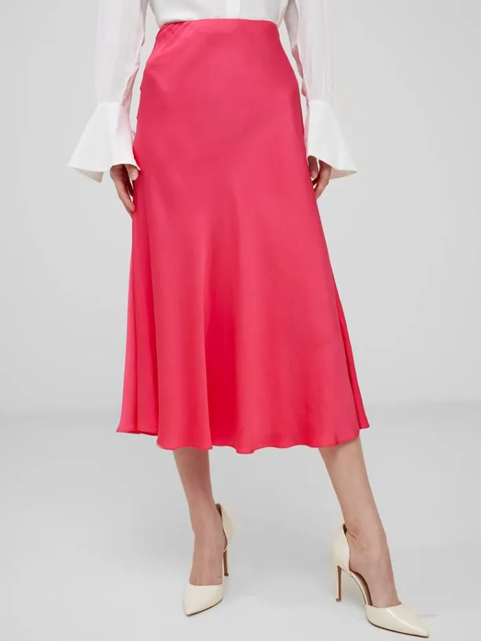 French Connection Skirts and Shorts Ennis Eco Satin Midaxi Slip Skirt Azalea 8211 Woman