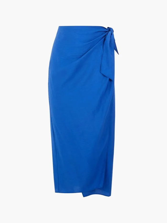 French Connection Skirts and Shorts Faron Drape Midi Skirt Cobalt Blue 8211 Woman
