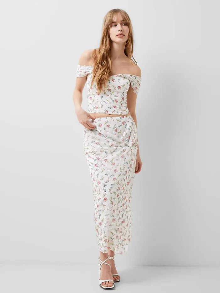 French Connection Skirts and Shorts Floriana Hallie Crinkle Skirt Summer White 8211 Woman French Connection Skirts and Shorts Floriana Hallie Crinkle Skirt Summer White 8211 Woman
