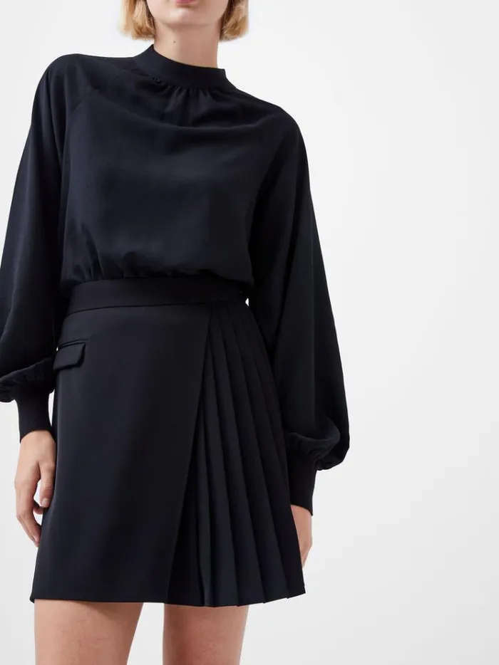 French Connection Skirts and Shorts Harrie Suiting Pleated Mini Skirt Blackout 8211 Woman