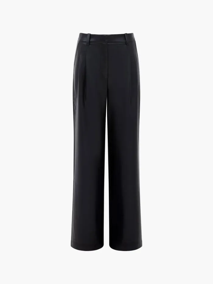 French Connection Trousers Crolenda Pu Wide Leg Trousers Blackout 8211 Woman