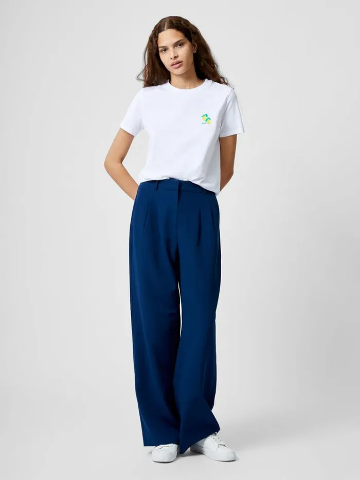 French Connection Trousers Echo Crepe Trousers Midnight Blue 8211 Woman