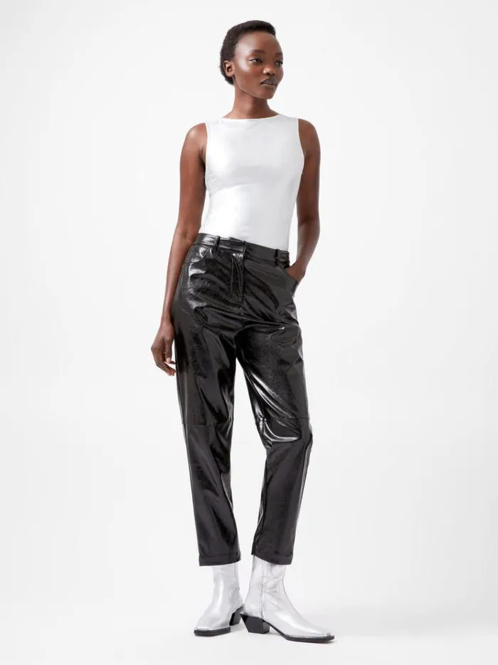 French Connection Trousers Emmett Pu Tapered Trousers Blackout 8211 Woman