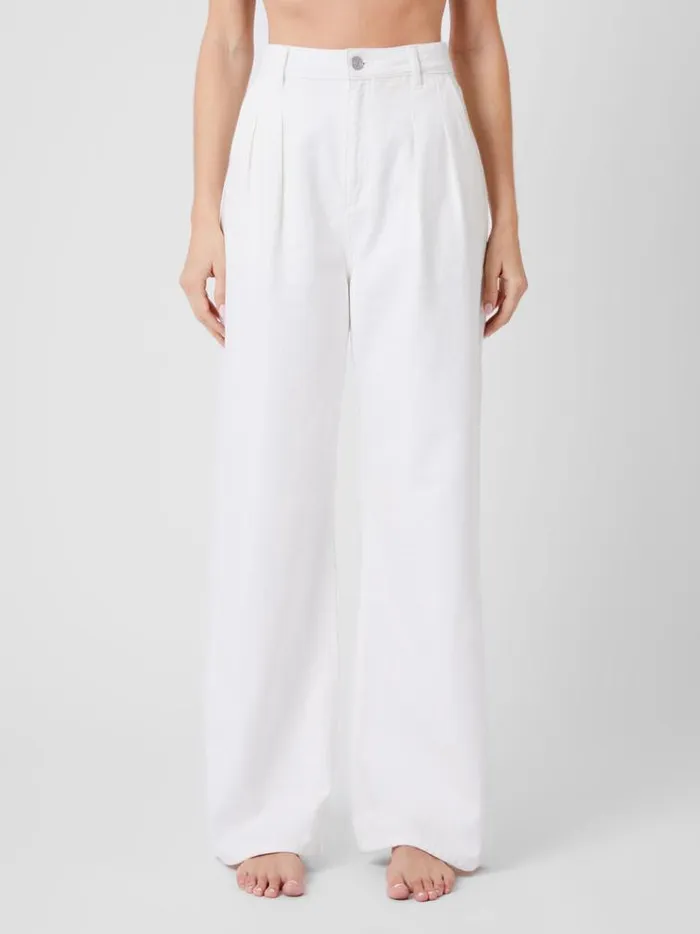 French Connection Trousers Finley Denim Wide Leg Jeans 32 Inch Ecru 8211 Woman French Connection Trousers Finley Denim Wide Leg Jeans 32 Inch Ecru 8211 Woman