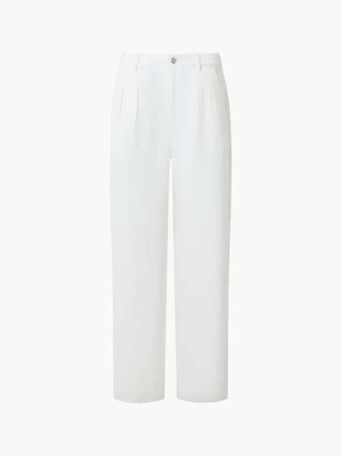 French Connection Trousers Finley Denim Wide Leg Jeans 32 Inch Ecru 8211 Woman