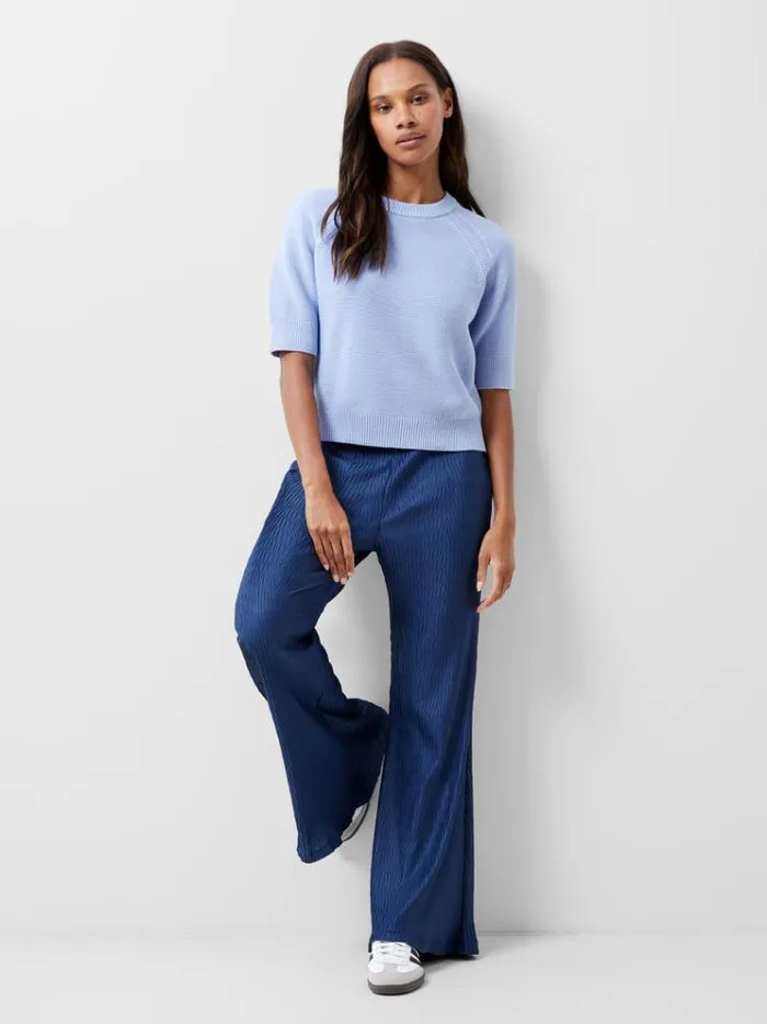 French Connection Trousers Scarlette Plisse Trousers Midnight Blue 8211 Woman