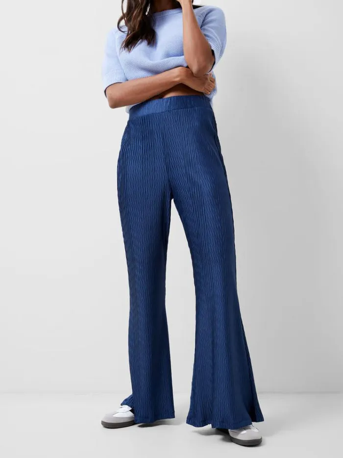 French Connection Trousers Scarlette Plisse Trousers Midnight Blue 8211 Woman