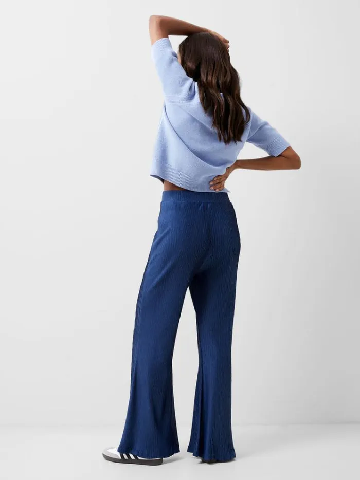French Connection Trousers Scarlette Plisse Trousers Midnight Blue 8211 Woman
