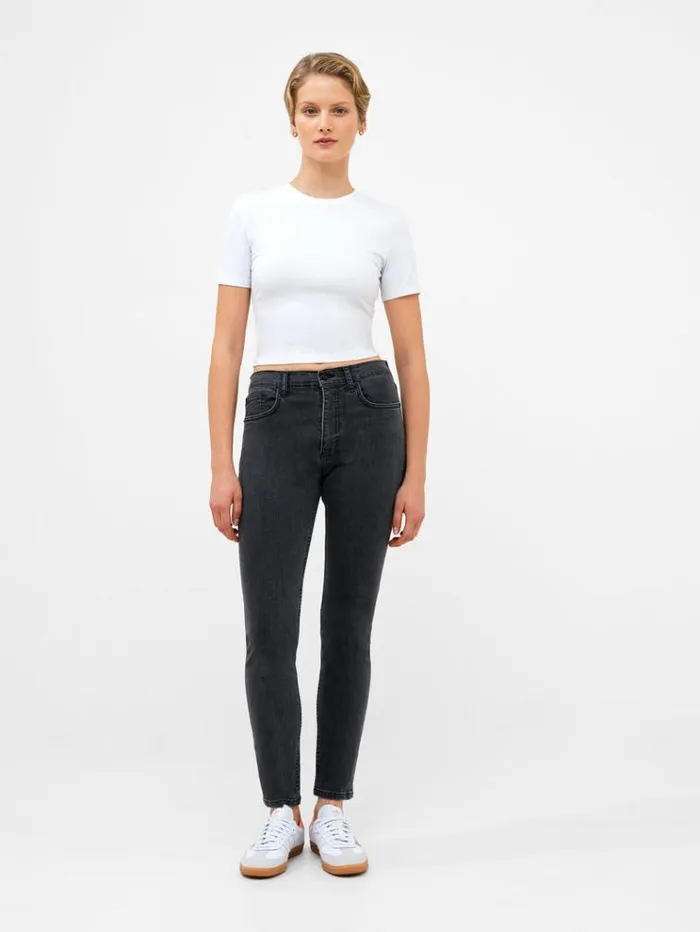 French Connection Trousers Soft Stretch Denim High Rise Skinny Jeans 30 Inch Charcoal 8211 Woman