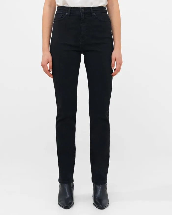 French Connection Trousers Stretch Denim Cigarette Fit High Waisted Jeans 34 Inch Black 8211 Woman