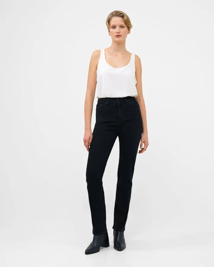 French Connection Trousers Stretch Denim Cigarette Fit High Waisted Jeans 34 Inch Black 8211 Woman